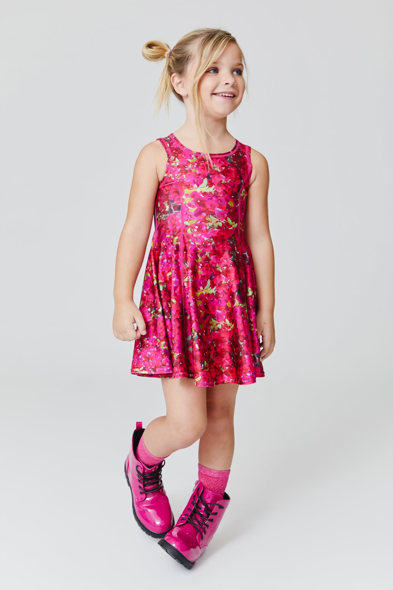 Toddler Kids Girls Outfits Off-shoulder Floral Crop Top + Skater Skirts  Summer Clothes Set