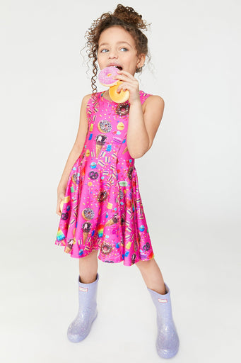 Girls Skater Dress in Candy Spill