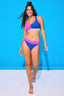 Mid Rise Bikini Bottom in Electric Blue and Bougainvillea