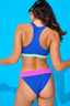 Rouched Sport Bikini Top in Bougainvillea and Electric Blue