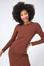 Long Sleeve Rib Dress in Cafe