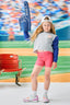 Mets Kids Colorblock Gems Raw Hem Cropped Crew in Blue