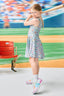 Yankees Kids Skater Dress in Rainbow Monogram