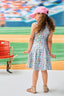 Mets Kids Skater Dress in Rainbow Monogram