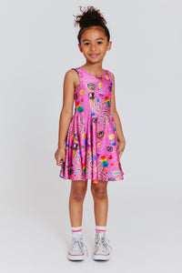 Toddler Skater Dress in Pink Candy Spill