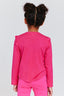 Kids Ruffle Long Sleeve Tee in Terez Pink