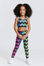 Kids Sports Bra in Black Rainbow Nail Polish