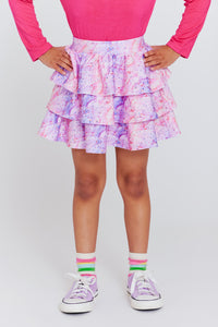 Girls Tiered Skirt in Tie Dye Frosting