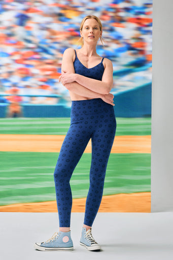 Astros Action Basic Legging in Monogram Navy