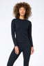 Action Corset Long Sleeve Top in Jet Black