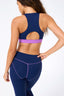 Action V-Neck Bra in Navy and Labyrinth Colorblock