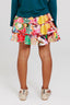 Girls Hi-Shine Tiered Skirt in Cookie Collage