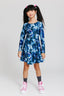 Toddler Hi-Shine Long Sleeve Skater Dress in Disco Fever