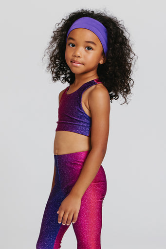 Kids Hi-Shine Sports Bra in Jewel Glitter