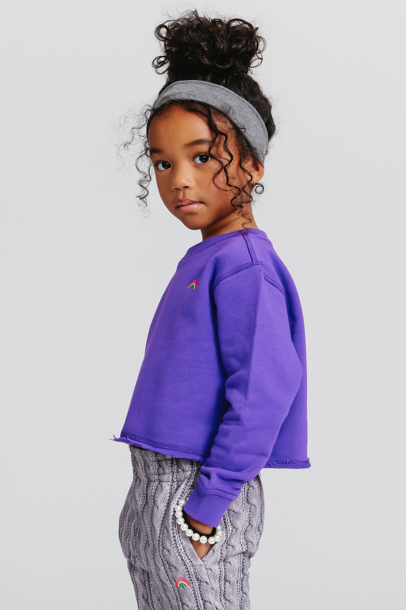 Kids Raw Hem Cropped Crew in Labyrinth – Terez.com