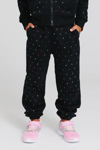 Kids Gems Jogger in Black