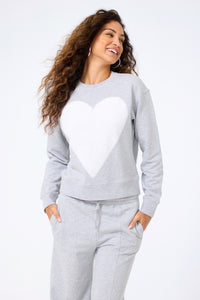 Heart-Seamed Crew in Collegiate Gray