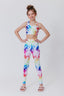 Girls Leggings in Rainbow Ice Dye