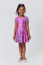 Girls Short Sleeve Skater Dress in Star Confetti Foil