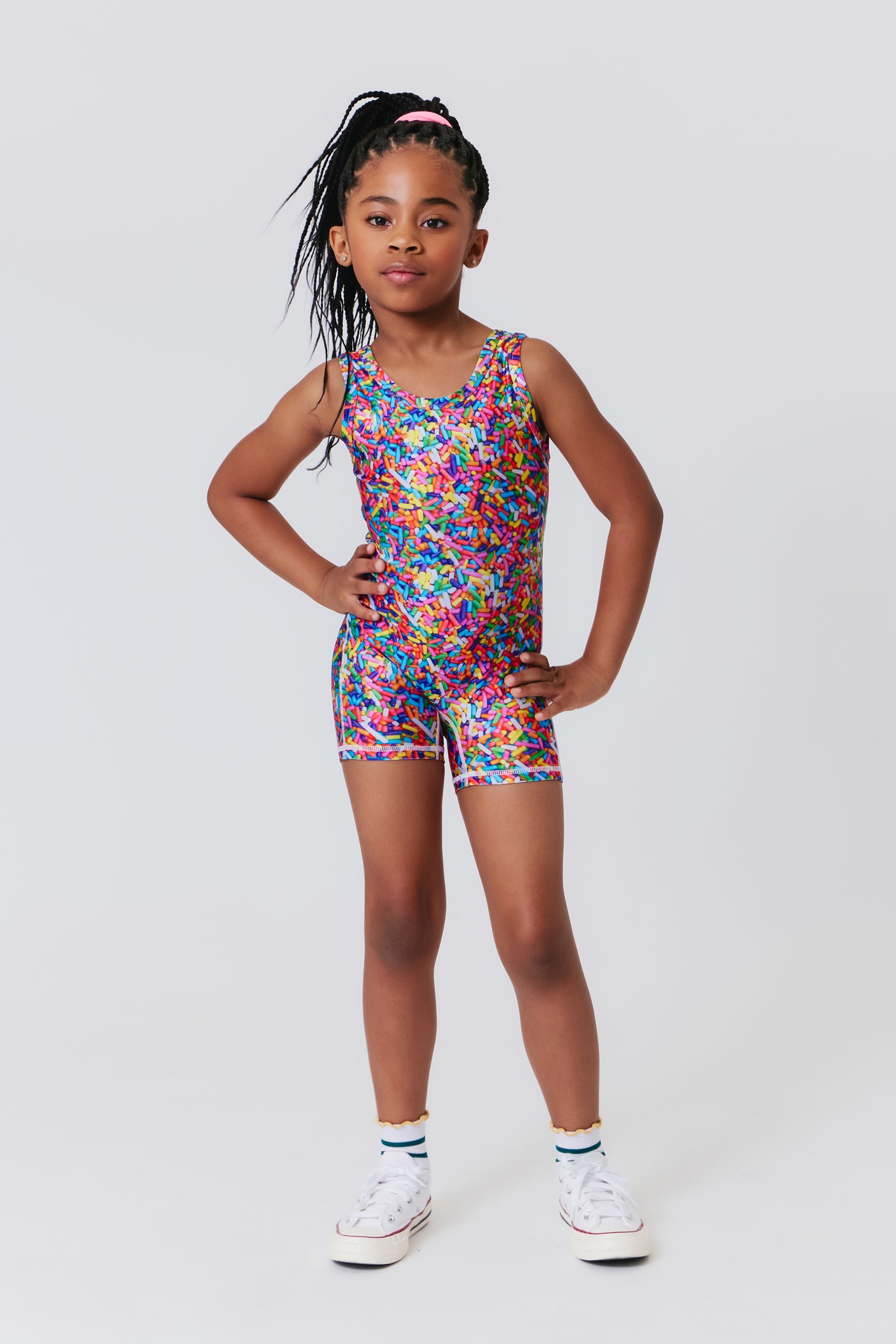 Girls Leotard in Rainbow Sprinkles – Terez.com