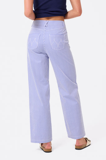 Twill Pant in Electric Blue Stripe