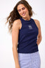 Yankees Rib Tank in Navy