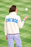 Cubs Quarter Zip Sweatshirt in Baseball Stitch