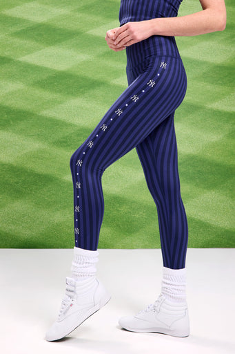 Yankees TLC Leggings in Navy Chalk Stripe