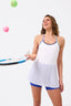 TLC Tennis Dress in White & Electric Blue Colorblock