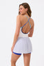 TLC Tennis Dress in White & Electric Blue Colorblock