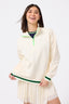 Colorblock Quarter Zip Sweatshirt in Sugar Swizzle