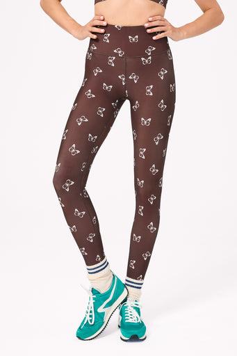 DuoKnit Leggings in Mocha Butterflies