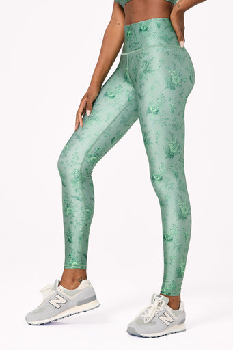 Hi-Shine Leggings in Sage Toile