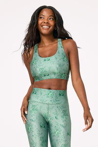 Hi-Shine Sports Bra in Sage Toile