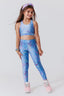 Girls Hi-Shine Sports Bra in Denim Paint Splatter