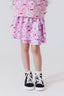 Girls Hi-Shine Tiered Skirt in Pink Bows