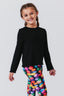 Girls Lettuce Edge Long Sleeve Tee in Black