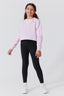 Girls Raw Hem Cropped Crew in Rose