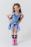 Girls Leotard in Denim Paint Splatter