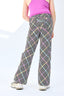 Girls Twill Pant in Rainbow Stripe Houndstooth