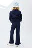 Girls Rib Split Flare Pant in Navy