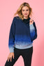 Ombre Quarter Zip Sweater in Navy