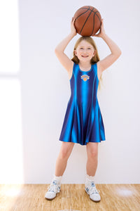 Knicks Girls Blue Ombre Skater Dress