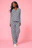 Pajama Set in Rainbow Stripe Houndstooth