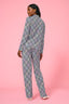 Pajama Set in Rainbow Stripe Houndstooth