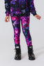 Girls Hi-Shine Leggings in Floral Noir