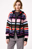 Full Zip Sweater in Bright Stripe