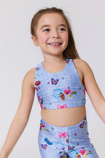 Terez x Stickerbeans Girls Hi-Shine Sports Bra