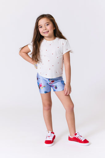 Terez x Stickerbeans Girls Hi-Shine Booty Shorts