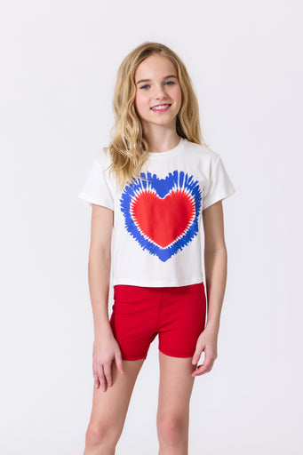 Girls Baby Tee in July 4 Tie Dye